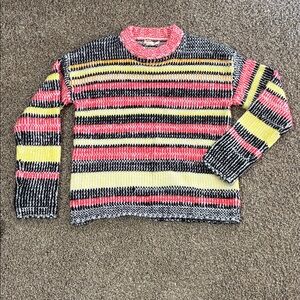 Striped Multicolor Crew Neck Sweater